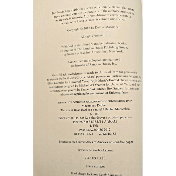The Inn at Rose Harbor: A Novel - hardcover, Debbie Macomber, 9780345528926, new - Picture 2 of 8